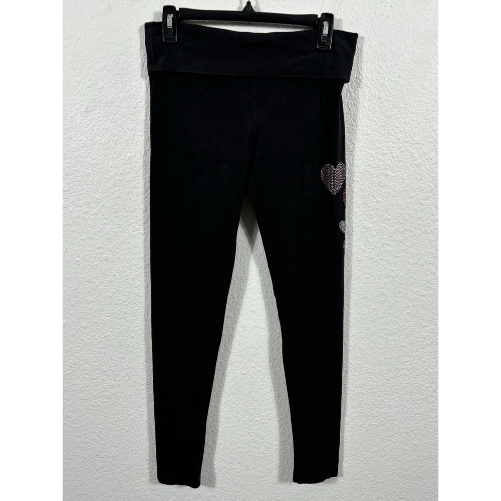 Victorias Secret Leggings Womens Medium Heart Rhinestone LOVE VS Yoga Pants‎